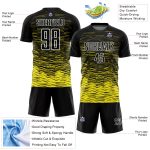 Custom Name Number Soccer Jersey Personalized Black Light Yellow White Lines Personalized Black Light Yellow-White Line Sublimation