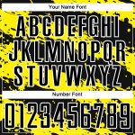 Personalized Yellow White Splash Black Sublimation Soccer Jersey Uniform Personalized Black Light Yellow-White Splash Sublimation