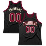 Custom Black Maroon-Cream Basketball Jersey with Personalized Name and Number - Authentic Throwback Style Personalized Black