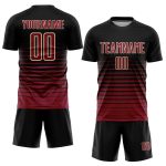 Custom Name Number Soccer Jersey Sublimation Fashion Pinstripe Black Maroon Cream Uniform Personalized Black Maroon-Cream