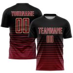 Custom Name Number Soccer Jersey Sublimation Fashion Pinstripe Black Maroon Cream Uniform Personalized Black Maroon-Cream
