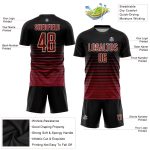 Custom Name Number Soccer Jersey Sublimation Fashion Pinstripe Black Maroon Cream Uniform Personalized Black Maroon-Cream