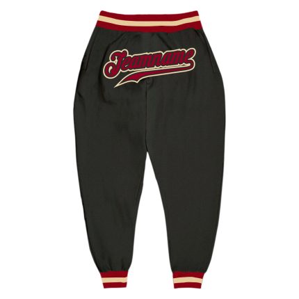 Personalized Sports Pants in Black and Maroon-Cream Color for Comfortable Athletic Wear Personalized Black Maroon-Crem Sports
