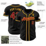 Custom Black Maroon Gold Baseball Jersey - Personalized Sports Apparel Personalized Black Maroon-Gold Baseball Jersey