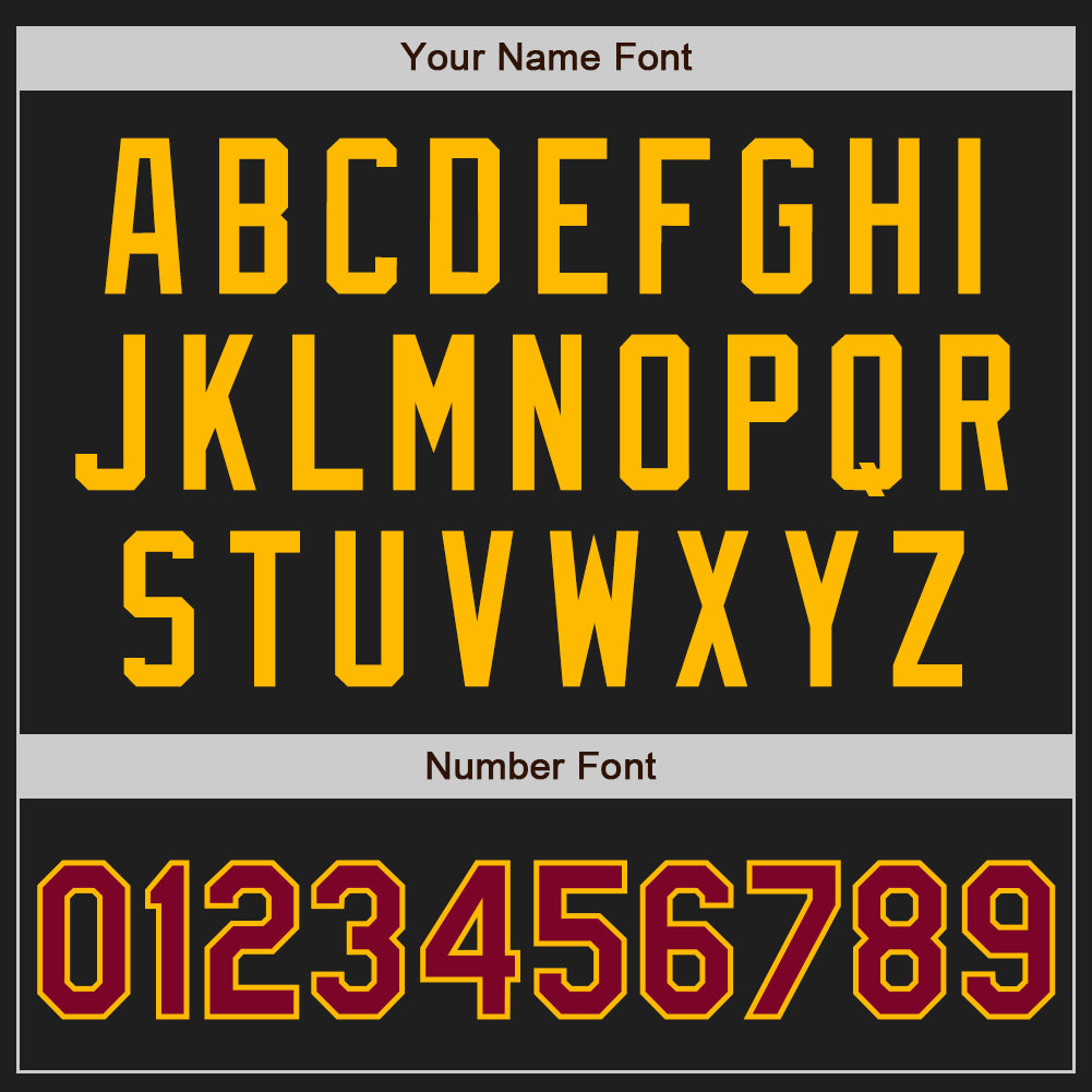 Personalized Black Maroon-Gold Baseball Jersey Custom Black Maroon Gold Baseball Jersey - Personalized Sports Apparel Personalized Black Maroon-Gold Baseball Jersey - Image 5