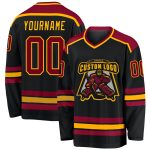 Personalized Hockey Jersey in Black Maroon Gold - Custom Sports Apparel 2 Personalized Black Maroon-Gold Hockey Jersey 2