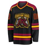 Personalized Hockey Jersey in Black Maroon Gold - Custom Sports Apparel 2 Personalized Black Maroon-Gold Hockey Jersey 2