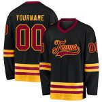 Custom Maroon Gold Hockey Jersey - Personalized Black Team Apparel Personalized Black Maroon-Gold Hockey Jersey