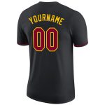 Custom Team Performance T-Shirt with Personalized Name and Number - Black Maroon-Gold Personalized Black Maroon-Gold Performance