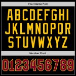 Custom Team Performance T-Shirt with Personalized Name and Number - Black Maroon-Gold Personalized Black Maroon-Gold Performance