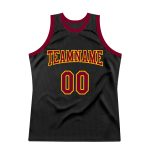 Personalized Basketball Jersey - Black Maroon-Gold Throwback Style Personalized Black Maroon-Gold Throwback Basketball Jersey