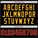 Personalized Baseball Jersey Shirt - Black Maroon-Gold Throwback Rib-Knit Design Personalized Black Maroon-Gold Throwback