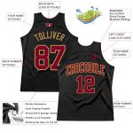 Personalized Basketball Jersey - Black Maroon Old Gold Throwback Design Personalized Black Maroon-Old Gold Throwback Basketball
