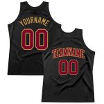 Personalized Basketball Jersey - Black Maroon Old Gold Throwback Design Personalized Black Maroon-Old Gold Throwback Basketball
