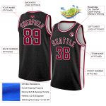 Custom Name and Number Basketball Jersey - Personalized Black Maroon-White Flower Authentic City Edition Personalized Black