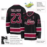 Custom Black Maroon White Hockey Jersey - Personalized Team Apparel Personalized Black Maroon-White Hockey Jersey