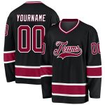 Custom Black Maroon White Hockey Jersey - Personalized Team Apparel Personalized Black Maroon-White Hockey Jersey