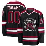 Custom Black Maroon White Hockey Jersey - Personalized Sports Apparel for Fans Personalized Black Maroon-White Hockey Jersey