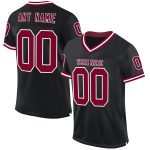 Personalized Throwback Football Jersey in Black Maroon-White Mesh for Men Personalized Black Maroon-White Mesh Throwback
