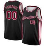 Personalized City Edition Basketball Jersey Black Maroon-White Side Stripes Personalized Black Maroon-White Side Stripes