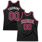 Personalized Black Maroon White Basketball Jersey - Throwback Style Personalized Black Maroon-White Throwback Basketball