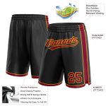 Personalized Basketball Shorts in Black Maroon and Yellow - Custom Sportswear Personalized Black Maroon-Yellow Basketball