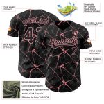 Personalized Medium Black 3D Abstract Pink Baseball Jersey for Unique Style Personalized Black Medium Pink 3D Abstract Network