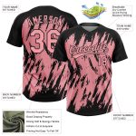 Personalized Black Pink 3D Abstract Unisex Softball Jersey - Medium, Two-Button Design, Soft Fabric Personalized Black Medium