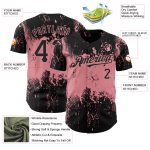 Personalized 3D Abstract Splatter Grunge Art Baseball Jersey - Medium Black Pink Design Personalized Black Medium Pink 3D