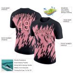 Custom black and pink performance t-shirt, back view
