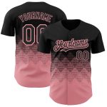 Custom Name & Number Personalized Black Medium Pink 3D Gradient Pattern Baseball Jersey Personalized Black Medium Pink 3D