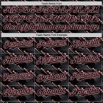 Custom Personalized Black Pink 3D Slant Lines Baseball Jersey with Team Name & Number - Medium Size Personalized Black Medium