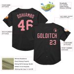 Custom Pink Medium Black Mesh Baseball Jersey with Personalized Name & Number - Authentic Throwback Team Design Personalized