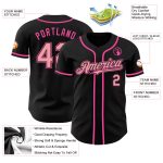 Personalized Black and Pink Baseball Jersey - Medium Size Custom Jersey Personalized Black Medium Pink-Pink Baseball Jersey