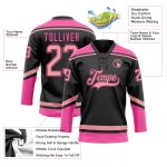 Personalized Pink Hockey Lace Neck Jersey - Black Medium Personalized Black Medium Pink-Pink Hockey Lace Neck Jersey