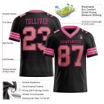 Custom Pink Mesh Medium Football Jersey with Personalized Name & Number - Black Team Authentic Personalized Black Medium