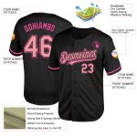 Custom Pink Mesh Baseball Jersey with Personalized Name & Number - Authentic Black Medium Throwback Team Jersey Personalized