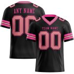 Personalized Black Pink Mesh Football Jersey - Medium Size, Custom Design Personalized Black Medium Pink-Pink Mesh Football