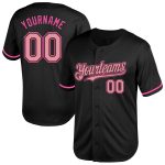 Personalized Black Pink Mesh Throwback Baseball Jersey - Medium Size Personalized Black Medium Pink-Pink Mesh Throwback Baseball