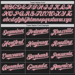 Personalized Black Baseball Jersey Medium Size with Pink and Steel Gray Design Personalized Black Medium Pink-Steel Gray
