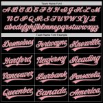 Personalized Unisex Softball Jersey in Black, Medium with Pink and Steel Gray, Two-Button Design Personalized Black Medium