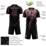 Custom Name and Number Black Sublimation Soccer Jersey - Medium Pink Personalized Team Uniform Personalized Black Medium