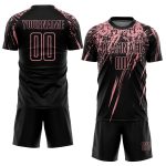 Custom Name and Number Black Sublimation Soccer Jersey - Medium Pink Personalized Team Uniform Personalized Black Medium