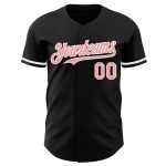 Custom Name and Number Personalized Black Baseball Jersey - Medium Pink-White Authentic Team Jersey Personalized Black Medium