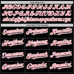 Custom Name Number Varsity Letterman Bomber Hoodie Jacket - Personalized Medium Black Pink-White Full-Snap Personalized Black