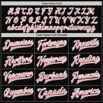 Custom Name Number Varsity Letterman Jacket Bomber Medium Black Pink White Personalized Black Medium Pink-White Bomber Full-Snap