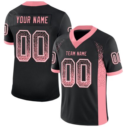 Personalized Black Pink White Medium Drift Fashion Football Jersey Mesh Personalized Black Medium Pink-White Mesh Drift Fashion