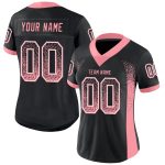 Personalized Black Pink White Medium Drift Fashion Football Jersey Mesh Personalized Black Medium Pink-White Mesh Drift Fashion