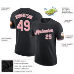 Personalized Performance T-Shirt in Black with Pink-White Design - Medium Size Personalized Black Medium Pink-White Performance