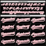 Personalized Black Pink White Unisex Softball Jersey Medium Two-Button Personalized Black Medium Pink-White Two-Button Unisex